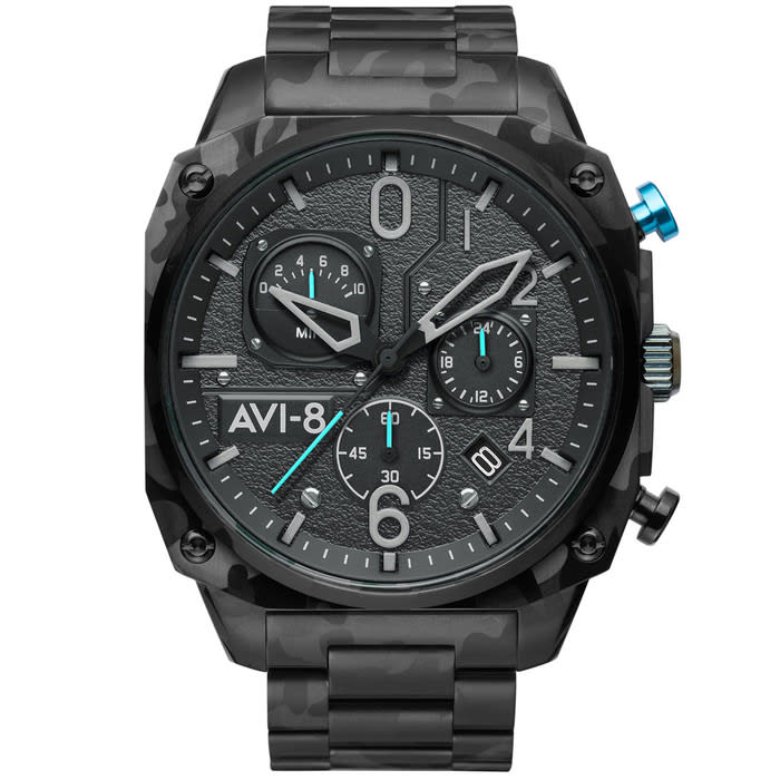 AVI-8 Hawkeye Hunter Night Camo, Retrograde Chronograph, AR Crystal #AV-4052-11