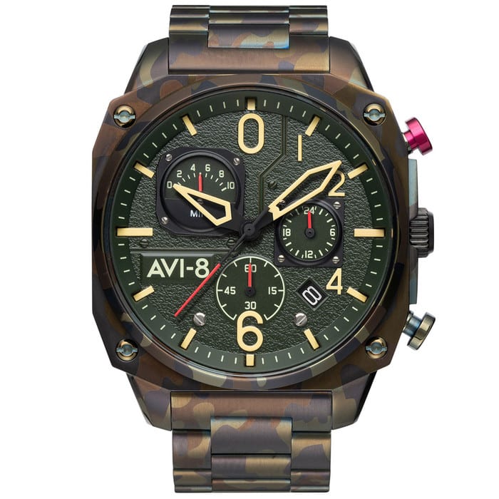 AVI-8 Hawkeye Hunter Ground Camo, Retrograde Chronograph, AR Crystal #AV-4052-22