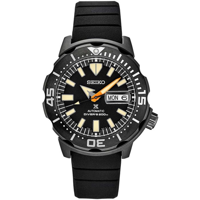 Seiko Limited Edition Black Ion Monster Automatic with Rubber Dive Strap #SRPH13