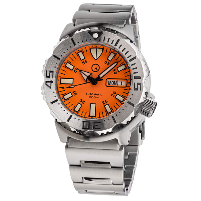 Islander Orange Dial Automatic Dive Watch with AR Double Dome Sapphire Crystal, and 120-click Bezel #ISL-94