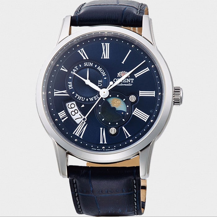 Orient Automatic Dress Watch with Blue Dial and Leather Strap #AK0011D10B