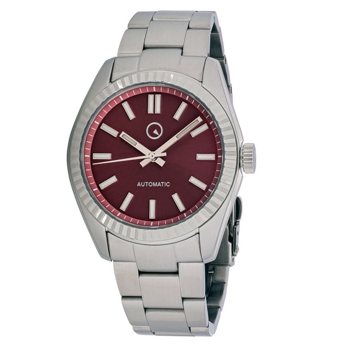Islander Brookville Hi-Beat Automatic Dress Watch with Sunburst Cherry Red Dial #ISL-130