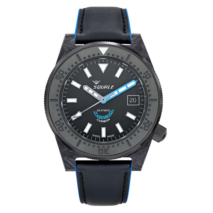 Squale T183 Forged Carbon Dive Watch with Blue Accents #T183FCBL