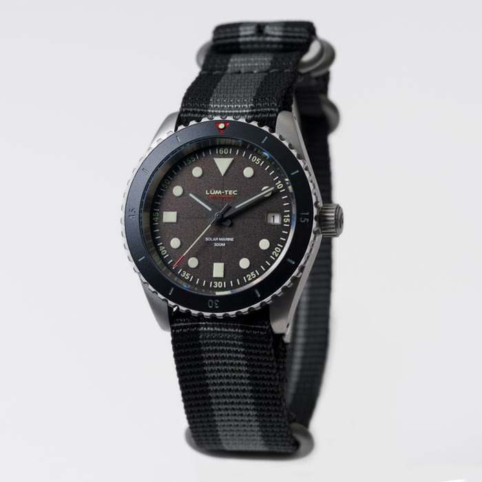 Lum-Tec Solar Powered Military Watch with 39mm Bead Blasted Case #SM-1