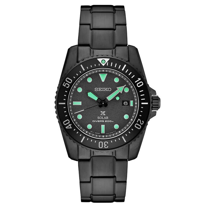 Seiko Prospex Black Series Limited Edition Night Vision Solar Diver #SNE587