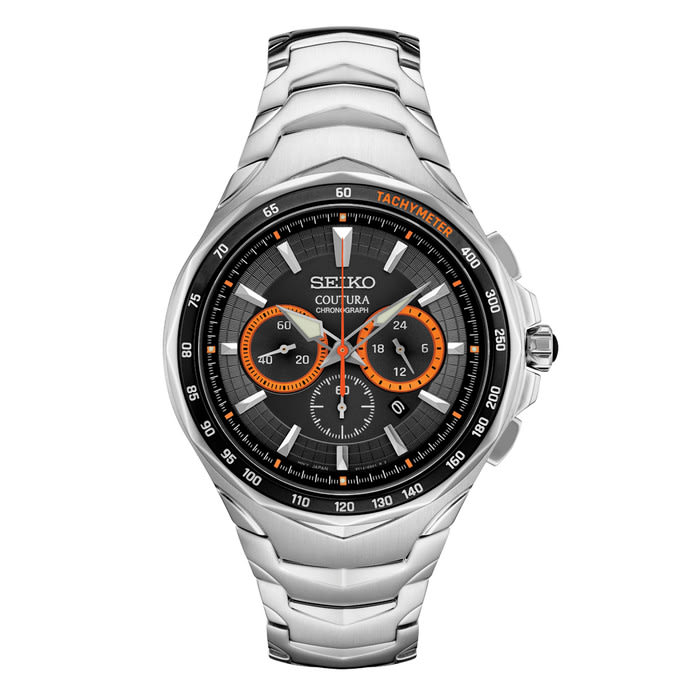 Seiko Coutura Quartz Chronograph with Sapphire Crystal and Orange Accents #SRWZ23