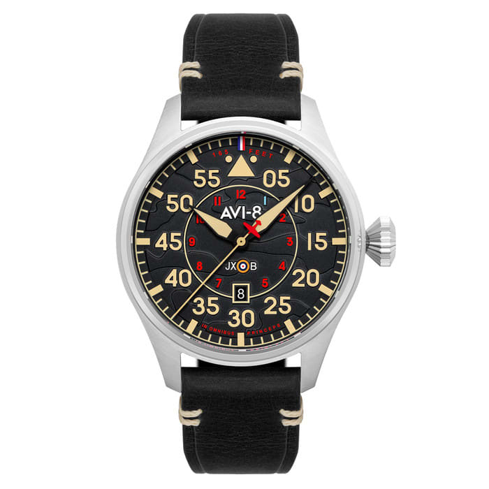 AVI-8 Hawker Hurricane Kenley Clowes Automatic Pilot Watch with Black Aged Dial #AV-4097-03