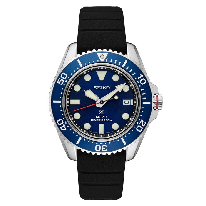 Seiko Prospex Solar Dive Watch with Sapphire Crystal and Blue Dial #SNE593