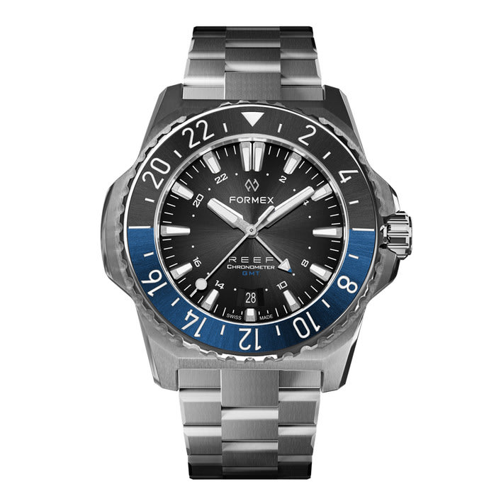 Formex REEF GMT Chronometer Dive Watch with Black Dial and Batman Bezel #2202.1.5323.100