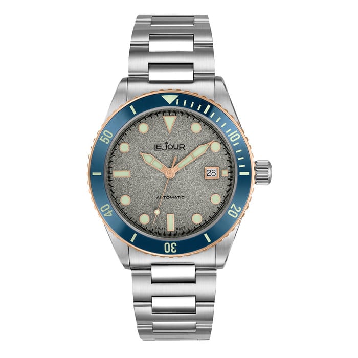 Le Jour Seacolt Automatic Swiss Dive Watch with Grey Textured Dial #LJ-SCD-003