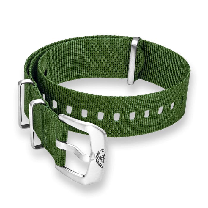 Squale OEM 22mm Green Nylon Watch Strap #CNAGRACC22