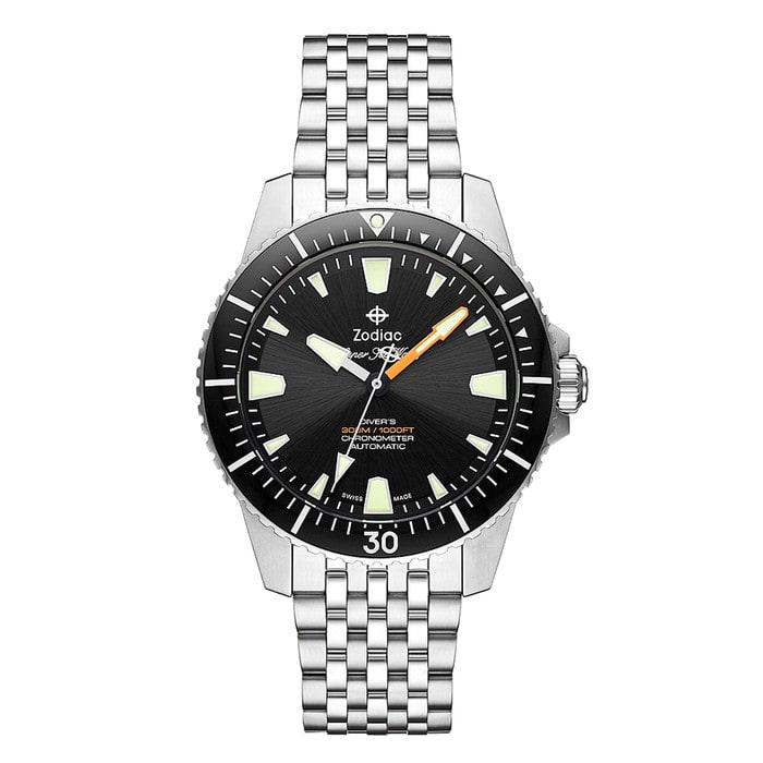 Zodiac Super Sea Wolf Pro-Diver Automatic Stainless Steel Watch #ZO3552