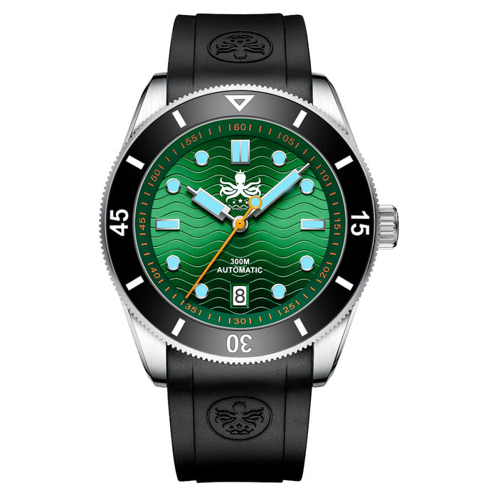 PHOIBOS Wave Master 300-Meter Automatic Dive Watch with Green Dial #PY010AR