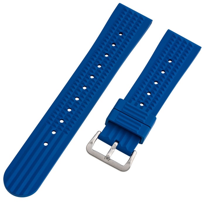 Islander 22mm Navy Blue Waffle FKM Rubber Strap with Straight Ends #BRAC-53