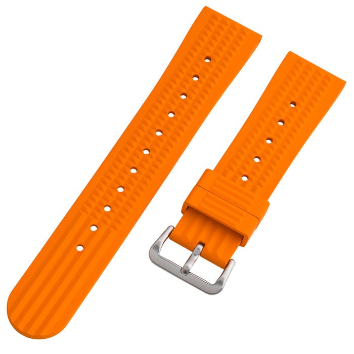 Islander 20mm Orange Waffle FKM Rubber Strap with Straight Ends #BRAC-60