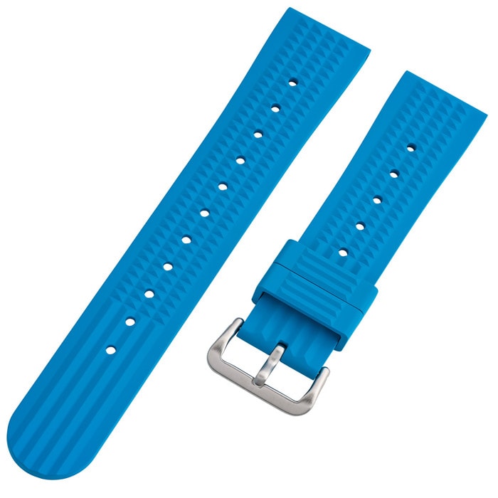 Islander 20mm Sky Blue Waffle FKM Rubber Strap with Straight Ends #BRAC-62