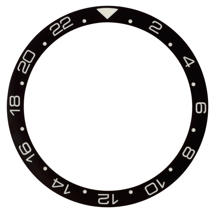 Black 24 hour GMT Ceramic Luminous Bezel Insert for SKX007 #C42