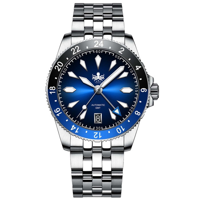 Phoibos Voyager GMT Automatic Watch with Blue Dial #PY043B