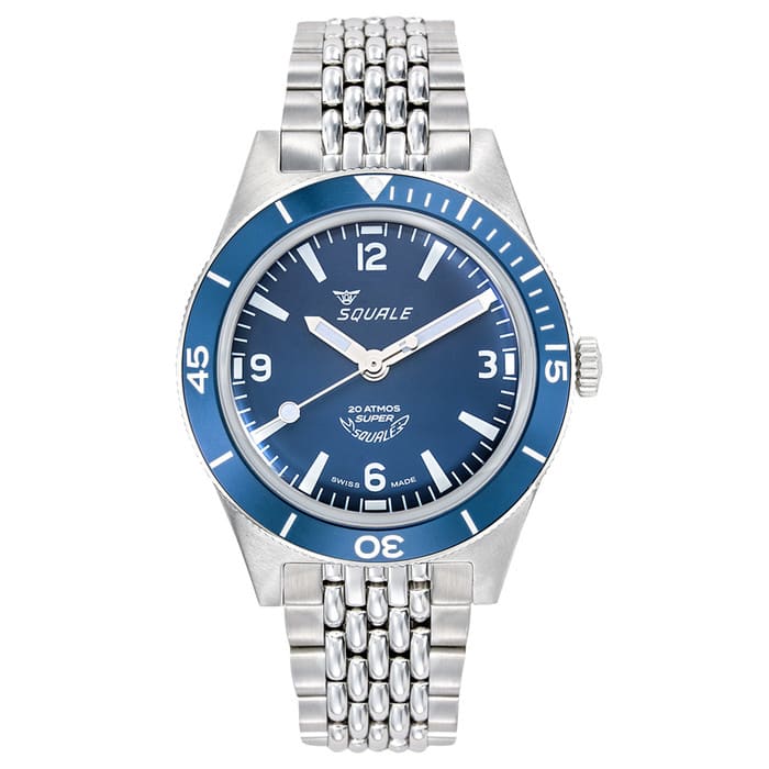 Squale "Super-Squale" Swiss Automatic Skin Diver with Matte Blue Dial and Bracelet #SUPERBLBL.AC