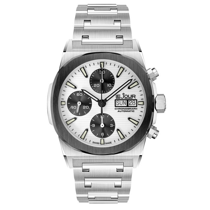 Le Jour Rally Monte-Carlo Automatic Chronograph with White Dial #LJ-RMC-002