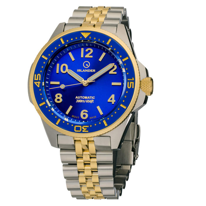 Islander Roslyn Two-Tone Dive Watch with Radiant Blue Dial #ISL-167