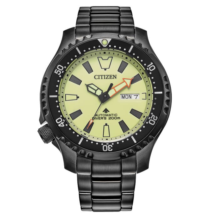 Citizen Automatic Promaster Dive Watch with Fully Lumed Dial and PVD Case and Bracelet #NY0155-58X