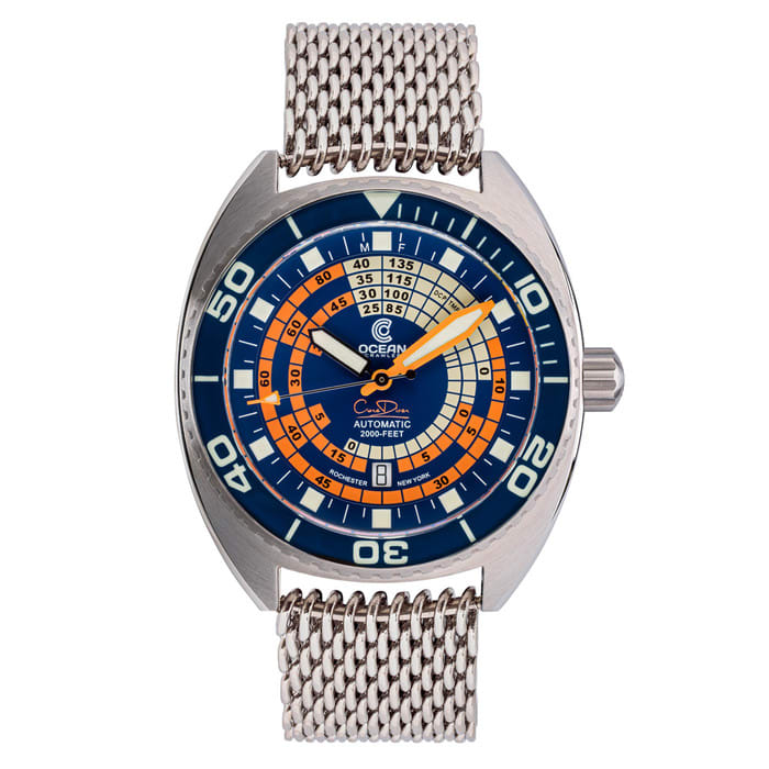 Ocean Crawler Core Diver V4 with Blue and Orange Decompression Dial #OC-DCT-BLU