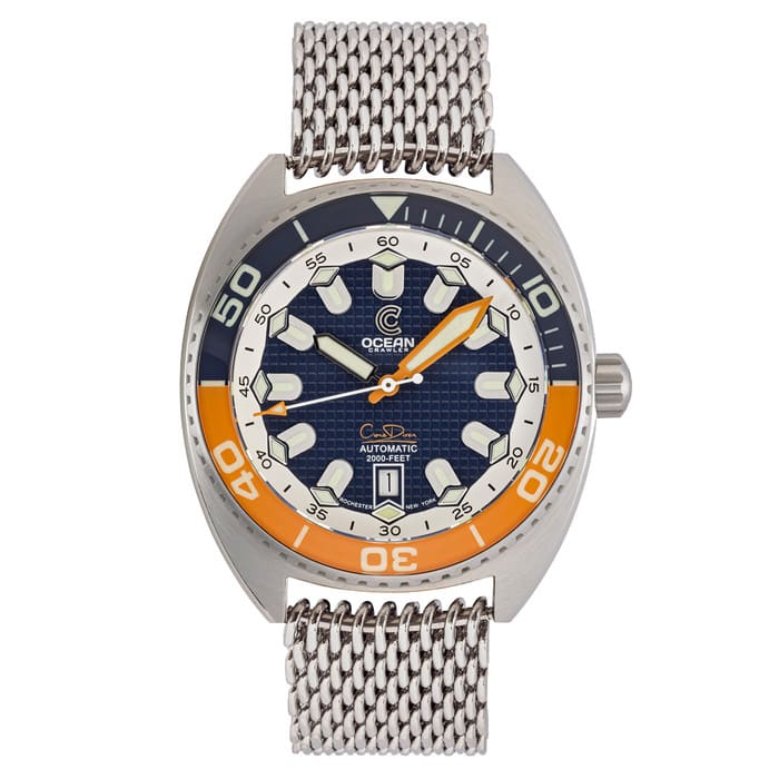 Ocean Crawler Core Diver V4 with Blue and Orange Dial #OC-CR4-BO