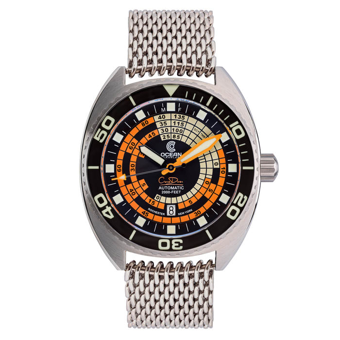 Ocean Crawler Core Diver V4 with Black and Orange Decompression Dial #OC-DCT-BLK