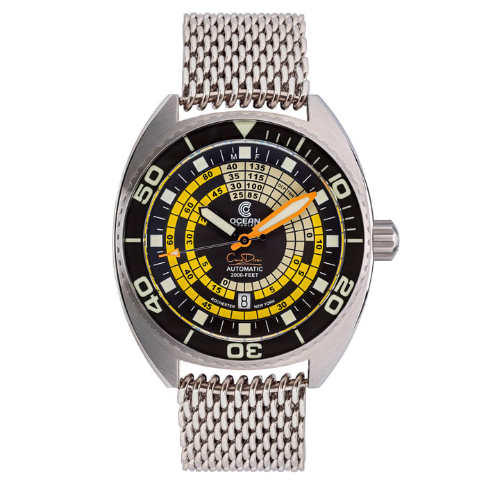 Ocean Crawler Core Diver V4 with Black and Yellow Decompression Dial #OC-DCT-YLW