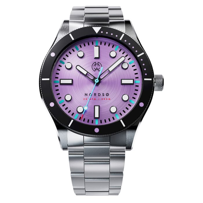 Henry Archer Nordso Automatic Dive Watch with Iris Purple Dial #HAC-NOR-IRI-3LI