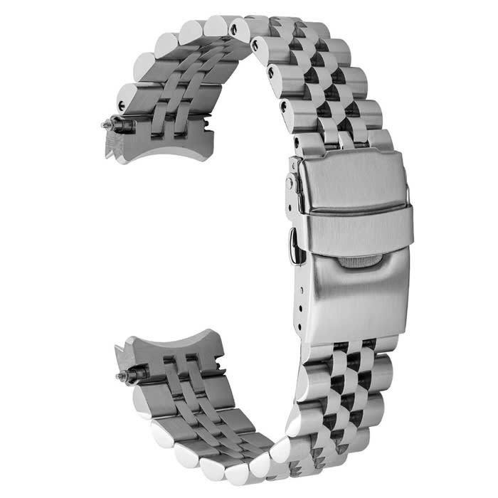 Islander 20mm Brushed and Polished Solid-Link Bracelet for Seiko 38mm Solar Dive Watch #BRAC-85