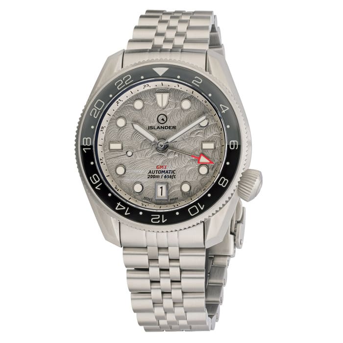 Islander JFK Automatic GMT Watch with Grey Cloud Dial and Dual Color Bezel #ISL-208