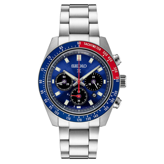 Seiko Prospex 41mm Speedtimer Solar Chronograph with Blue Dial #SSC913