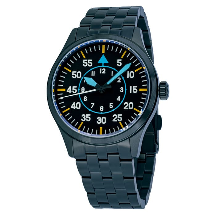 Islander 39mm Black IP Pilot Watch with Black Dial #ISL-229