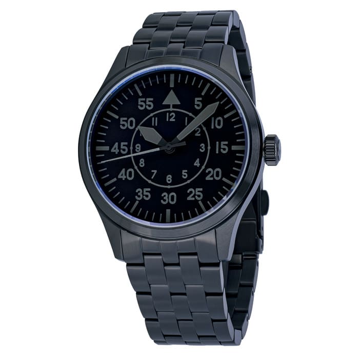 Islander 39mm Black IP Pilot Watch with Ghost Dial #ISL-230