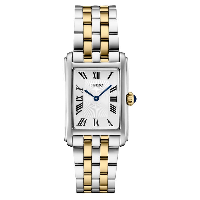 Seiko Essentials Two-Tone Quartz Tank Dress Watch #SWR087