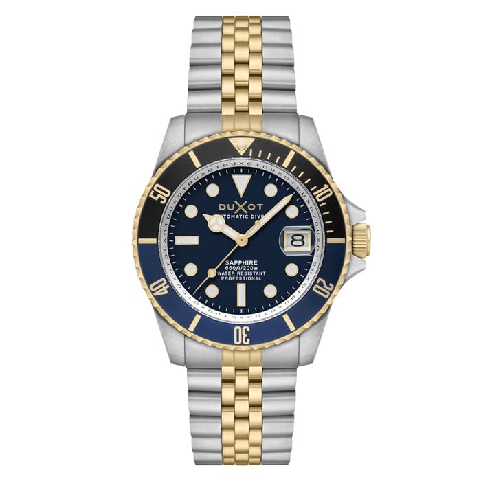 Duxot Atlantica Automatic Dive Watch with Two Tone Blue Dial #DX-2057-AA