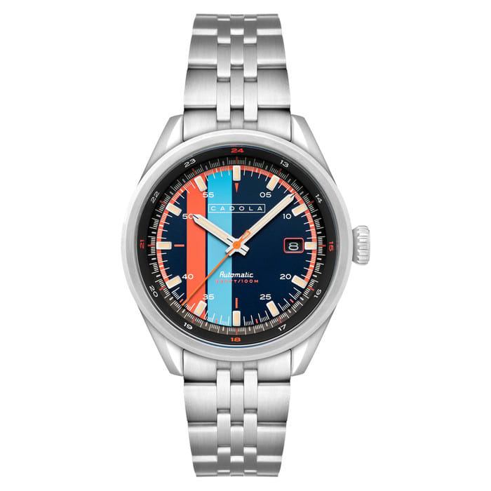 Cadola Pista Automatic Watch with Blue Striped Dial #CD-1031-44