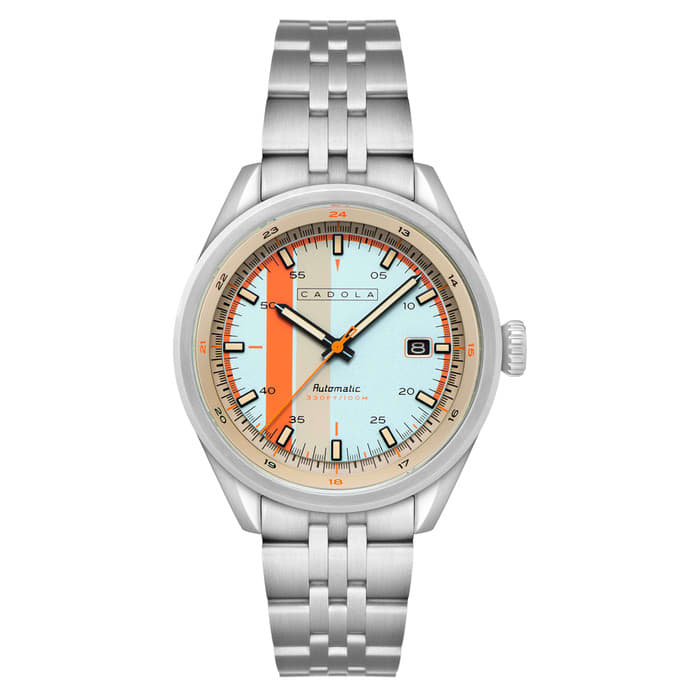 Cadola Pista Automatic Watch with Light Blue Striped Dial #CD-1031-55