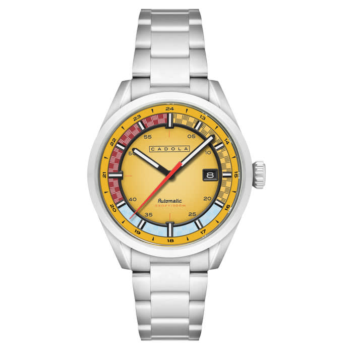 Cadola Paddock Automatic Watch with Lemon Yellow Dial #CD-1037-33