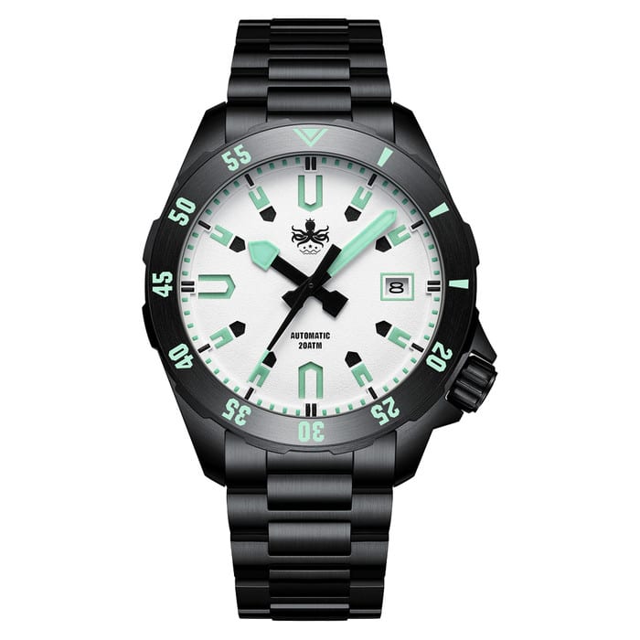 PHOIBOS APOLLO DLC 200M Automatic Diver With Matte White Dial #PY056EX