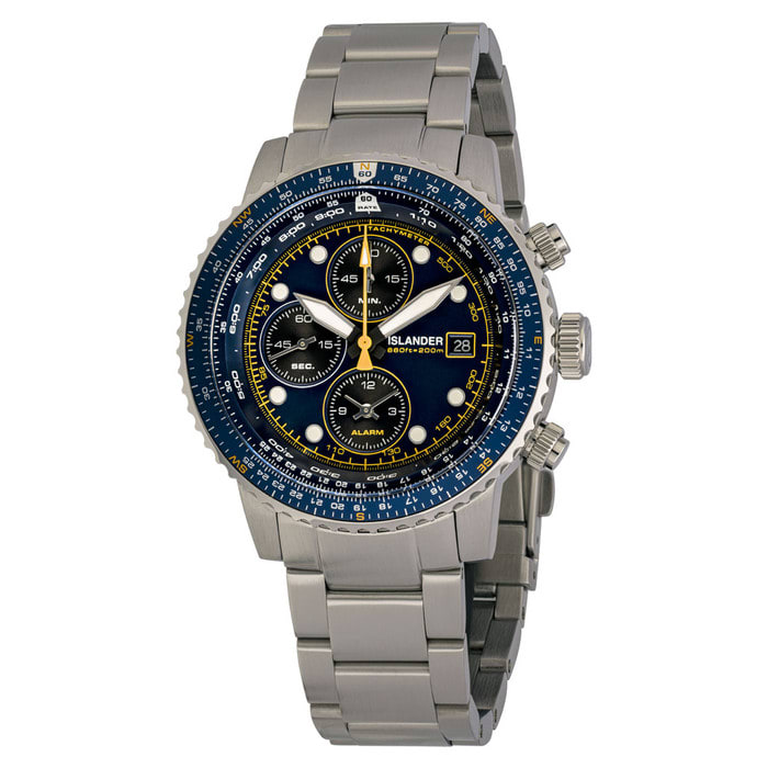 Islander Calverton Flight Chronograph Alarm Watch with Blue Dial #ISL-283