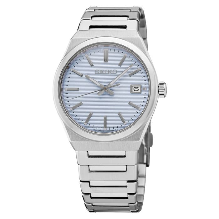 Seiko Essentials Watch with Light Blue Striped Dial #SUR599