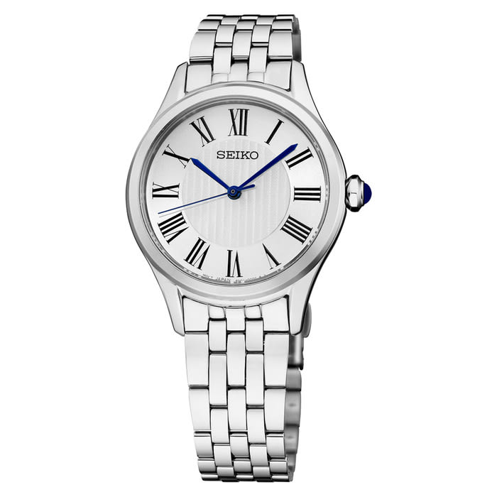 Seiko Essentials Lady's Roman Numeral Watch with Silver-White Dial #SUR609