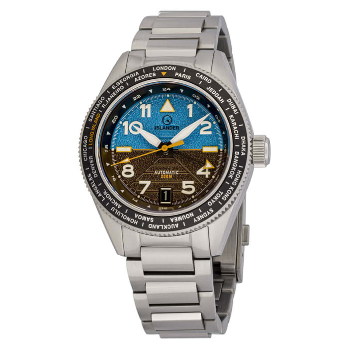 Islander Calabro GMT World Time Automatic Watch with Attitude Indicator Dial #ISL-318