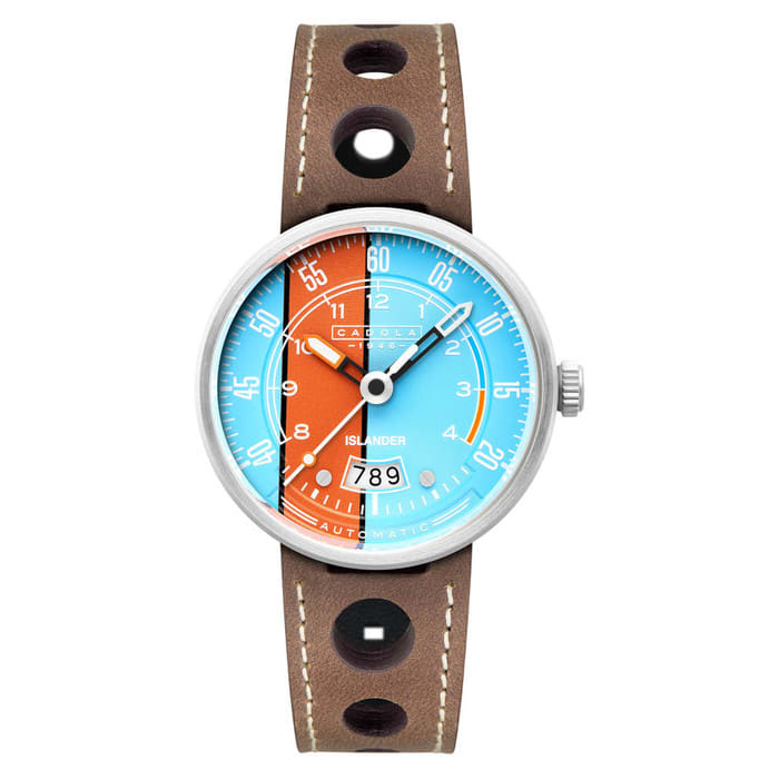 Cadola x Islander RPM Automatic Watch with Blue and Orange Dial #CD-1055-LIW07