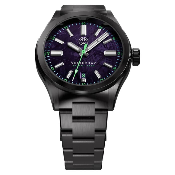 Henry Archer Vesterhav Meteorite Fusion Purple DLC Watch #HAC-VES-FSP-3LI