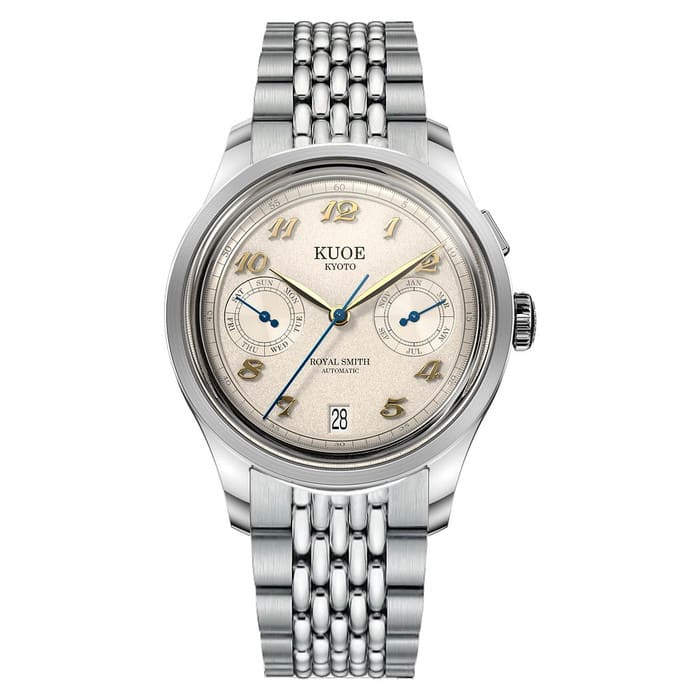 KUOE Royal Smith 90-0010 Grainy Ivory Dial Watch #RS90010-IV-GRAINY-BOR-EX