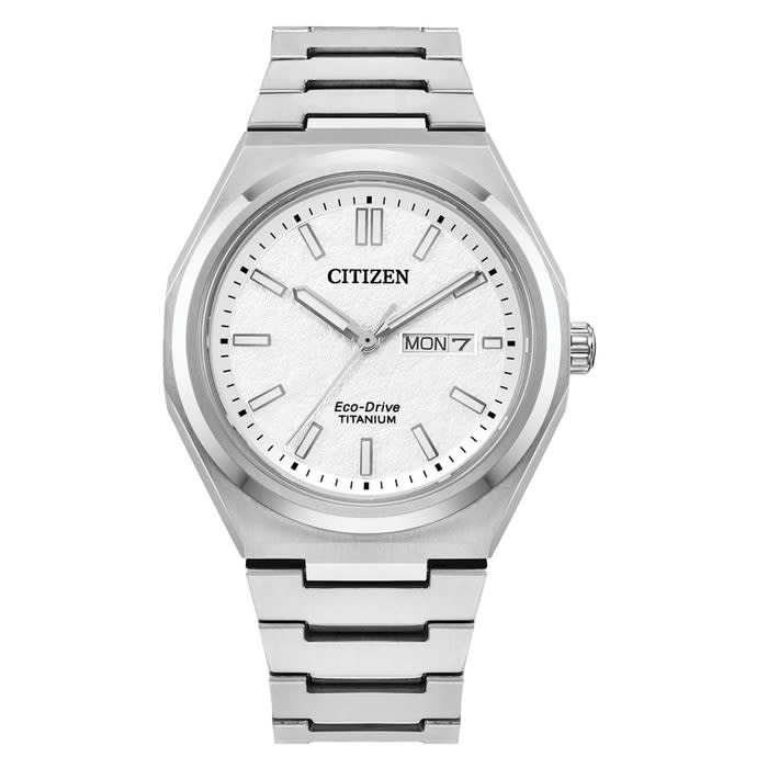 Citizen Eco-Drive Titanium Zenshin Watch with White Dial #AW0130-85A